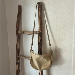 Coach Cream Bone Leather Cross Body Slouchy Hobo Shoulder Bag